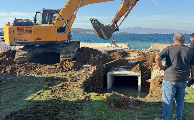 Avcı Ramadan parkı bölgesinde yağmur suyu hattı imalatına başlandı