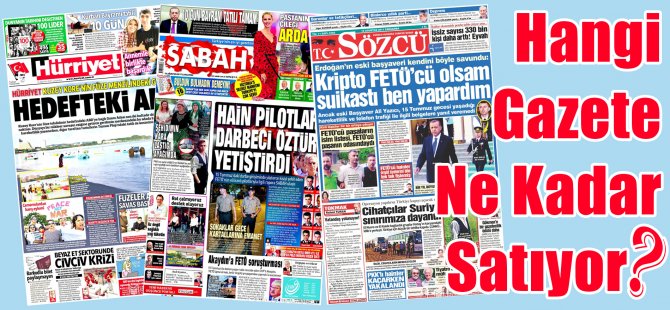 Hangi Gazete Ne Kadar Satıyor? 14 - 20 Ağustos 2017